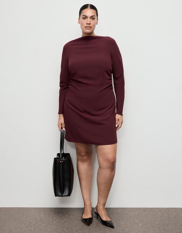 M.N.G - Boat-Neck Ruched Dress