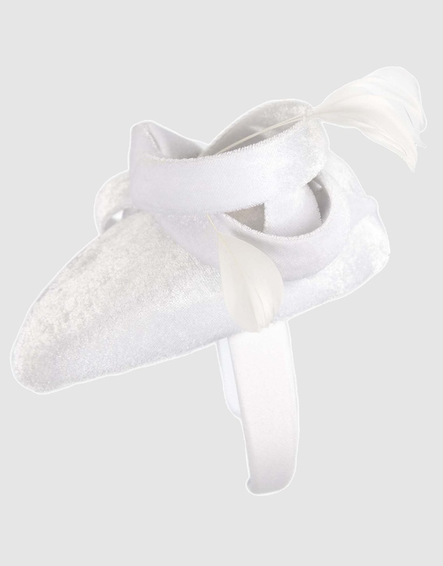 Max Alexander - Velvet White Winter Pillbox Fascinator
