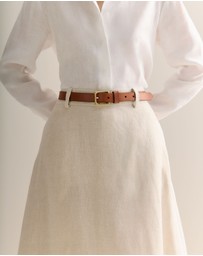 Trenery - Leather Slim Belt in Tan