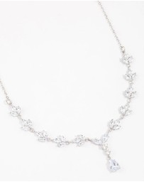 Lovisa - Silver Plated Cubic Zirconia Marquise Vine Y-Shaped Necklace