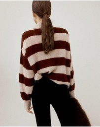 M.N.G - Striped Polo-Neck Sweater