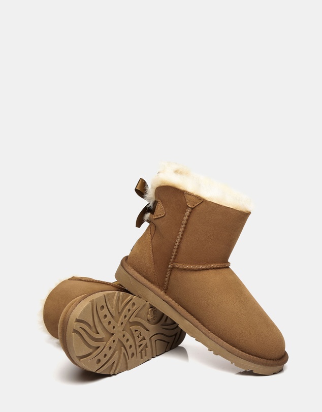 EVERAU - EverAU Ugg Mini Back Bow Sheepskin Upper UGG Boots
