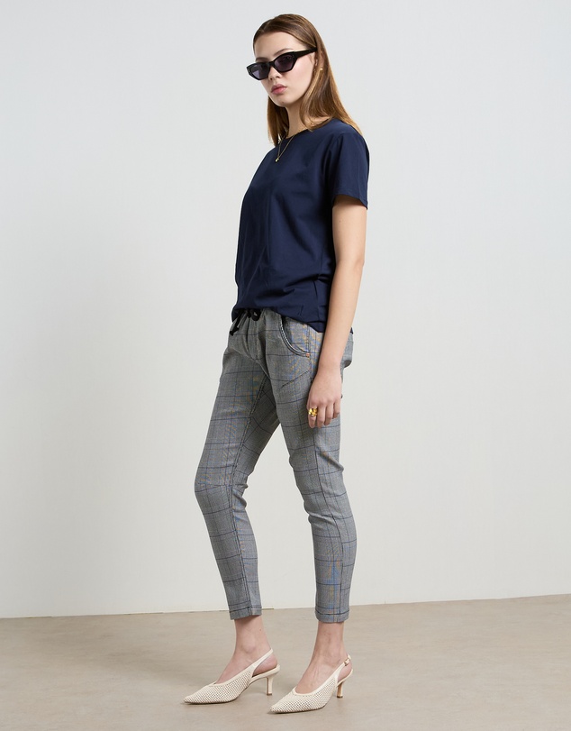 DRICOPER DENIM - Active Cobalt Blue Check Jeans