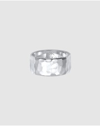 Kuzzoi - ICONIC EXCLUSIVE - Ring Men Band Ring Hammered Chunky Solid in 925 Sterling Silver