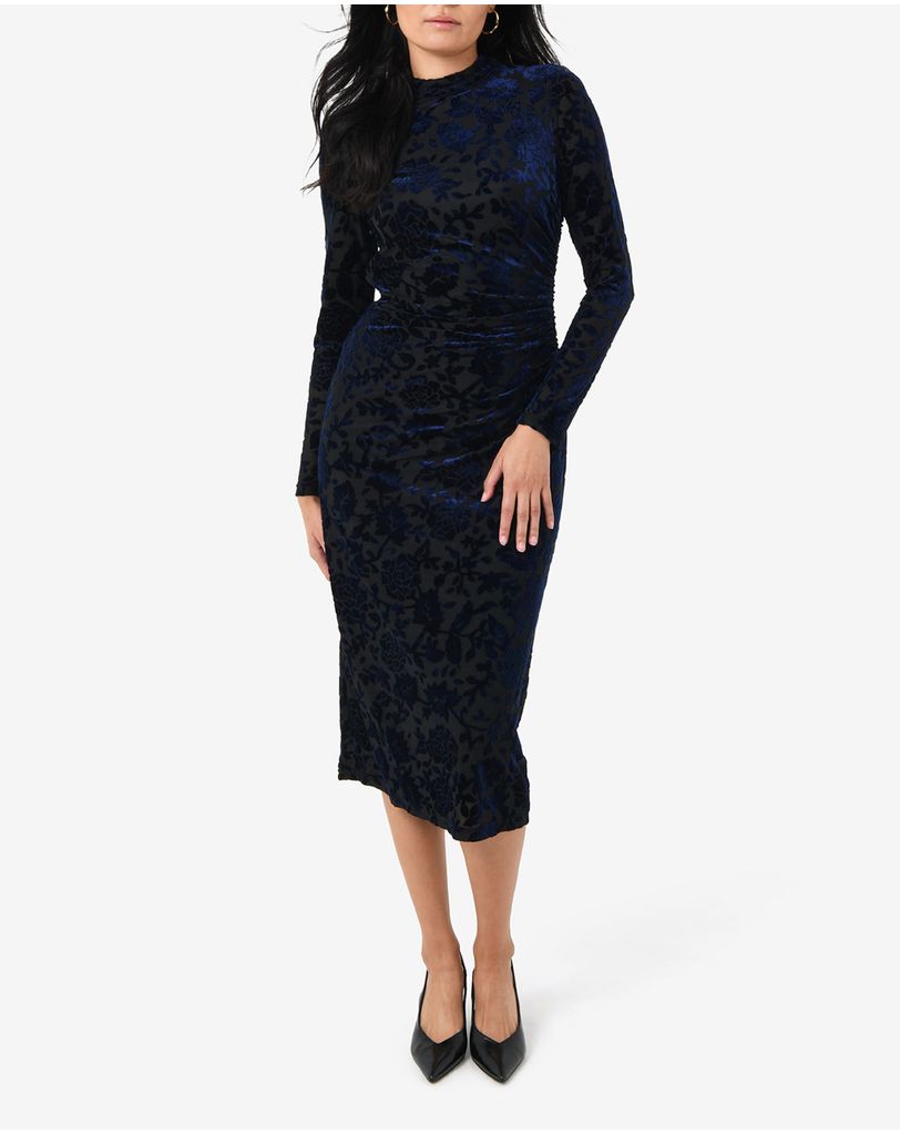 Sapphire Velvet Burnout Dress by Forcast Online | THE ICONIC | Australia