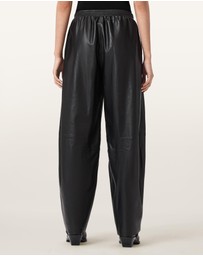 AllSaints - Etta Barrel Leg Leather Trousers
