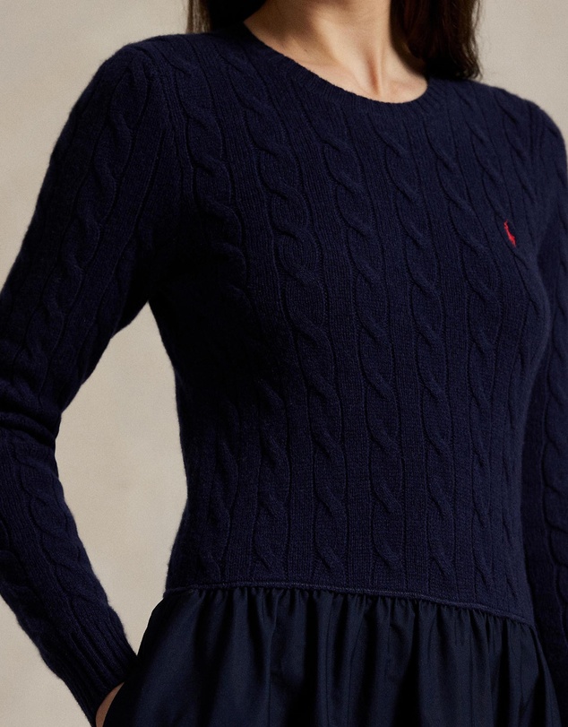 Polo Ralph Lauren - Cable-Knit Poplin Dress