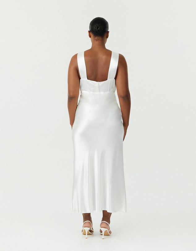 Third Form - Satin Gather Bra Bias Slip Dress