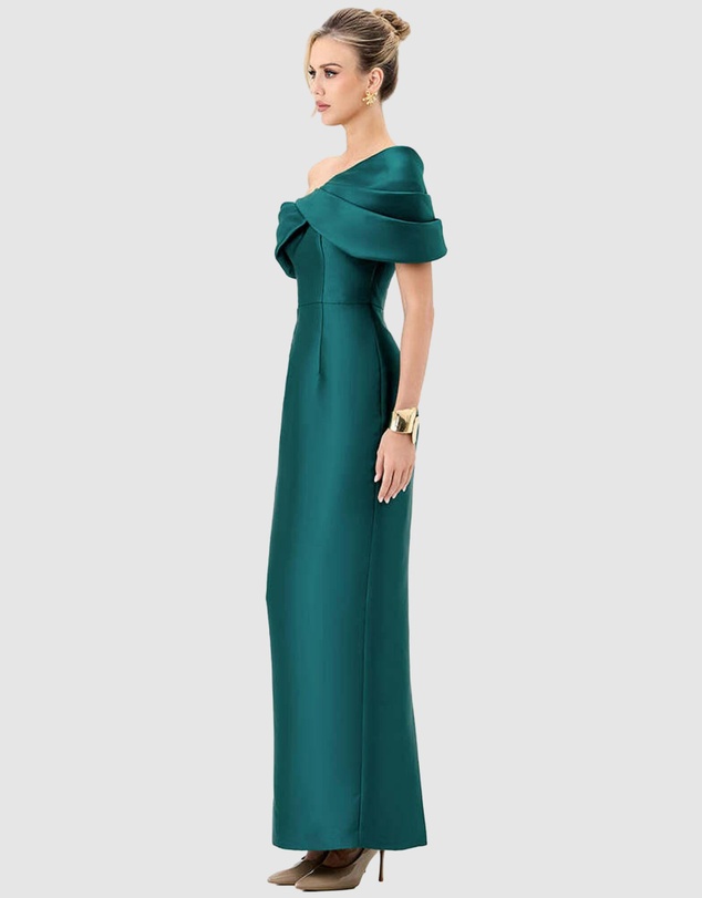Bariano - Weiss Asymmetric Off Shoulder Gown