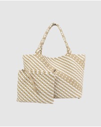 Chuchka - Woven Neoprene Coco Large Tote Beige