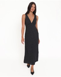Petal & Pup - Mirae Maxi Dress - Black Polka Dot