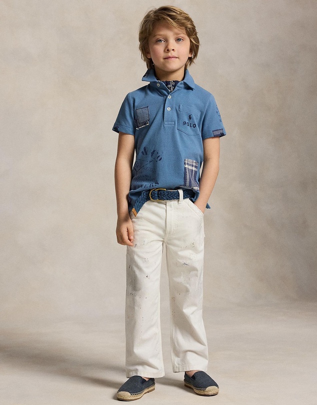 Polo Ralph Lauren - Patchwork Cotton Mesh Polo Shirt - Babies-Kids