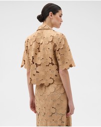 Oroton - Poppy Lace Crop Shirt