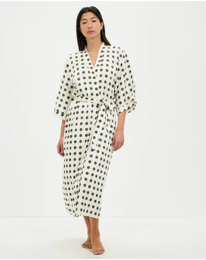 Gingerlilly - Lana Olive Spot Robe