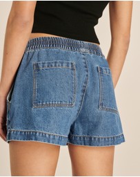 AERE - Soft Denim Twill Elasticated Shorts