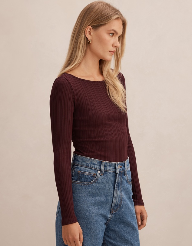Forever New - Minka Ribbed Boat Neck Top
