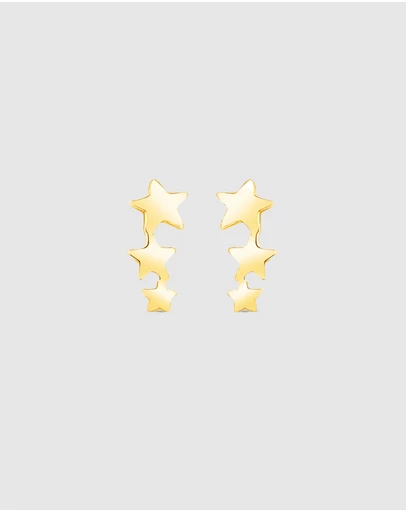 Ichu - Trio Star Studs, Gold