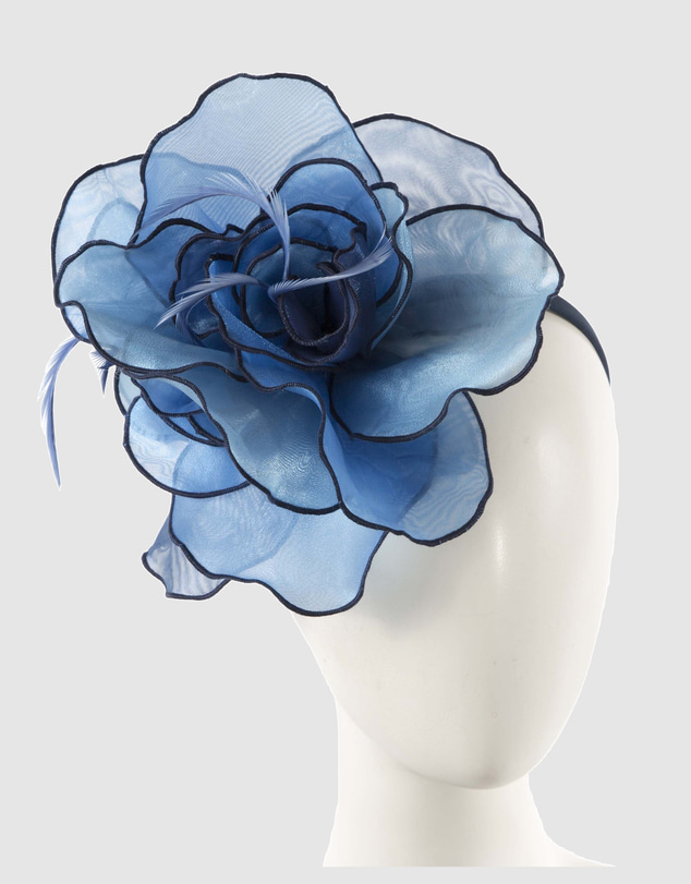 Max Alexander - Blue Organza Flower Fascinator