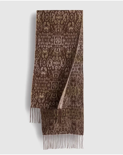 Ozwear Connection Uggs - Ugg Cashmere & Wool Scarf Chocolate and Tan