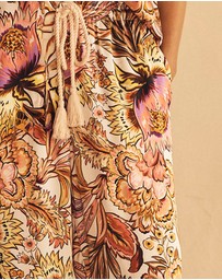 AUR OCEA - Bel Fiore Silk Gathered Wide Leg Pants