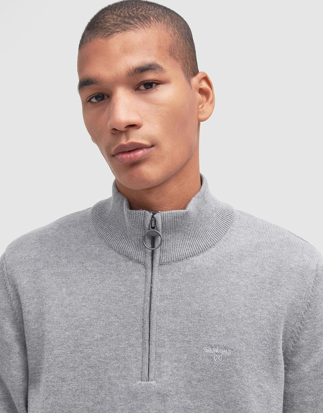 Barbour - Cotton Half Zip Knitted Jumper
