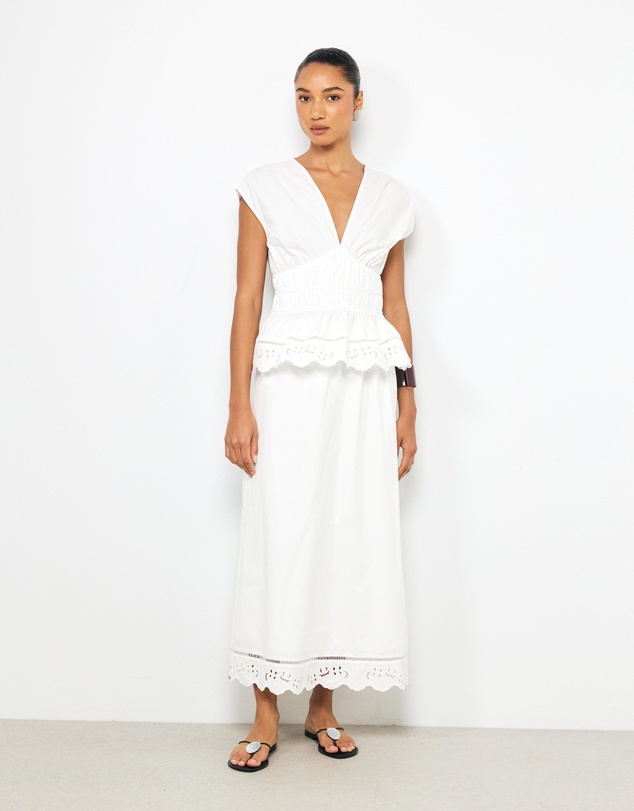 AERE - Bonnie Lace Trim Maxi Skirt