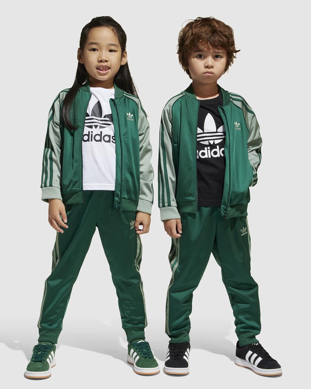 adidas gazelle silver green womens Adidas Toddlers' Unisex Originals Superstar Tracksuit Set Black/White