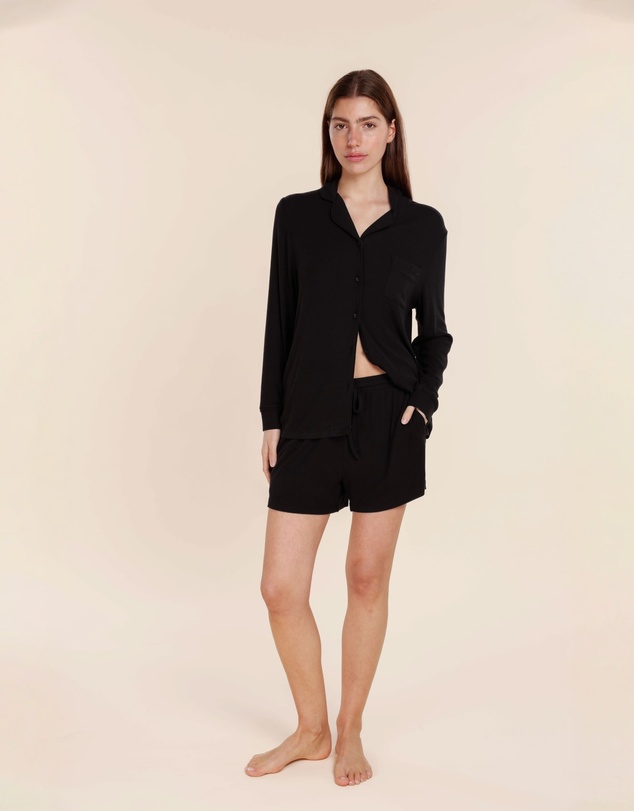 Gingerlilly - London Ribbed Long Sleeve Button Up Top