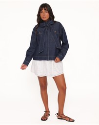 Petal & Pup - Cleo Denim Bow Jacket - Indigo