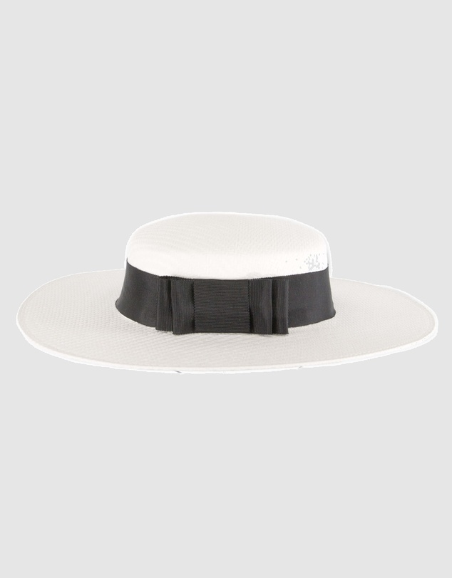 Max Alexander - White and Black Boater Hat