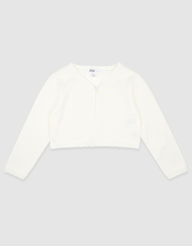 Bebe by Minihaha - Scalloped Edge Organic Knitted Cardigan