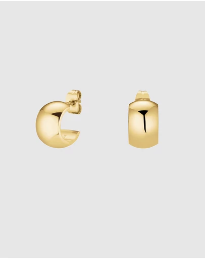 Rosefield - Small Wide Gold-Tone Hoop Earrings