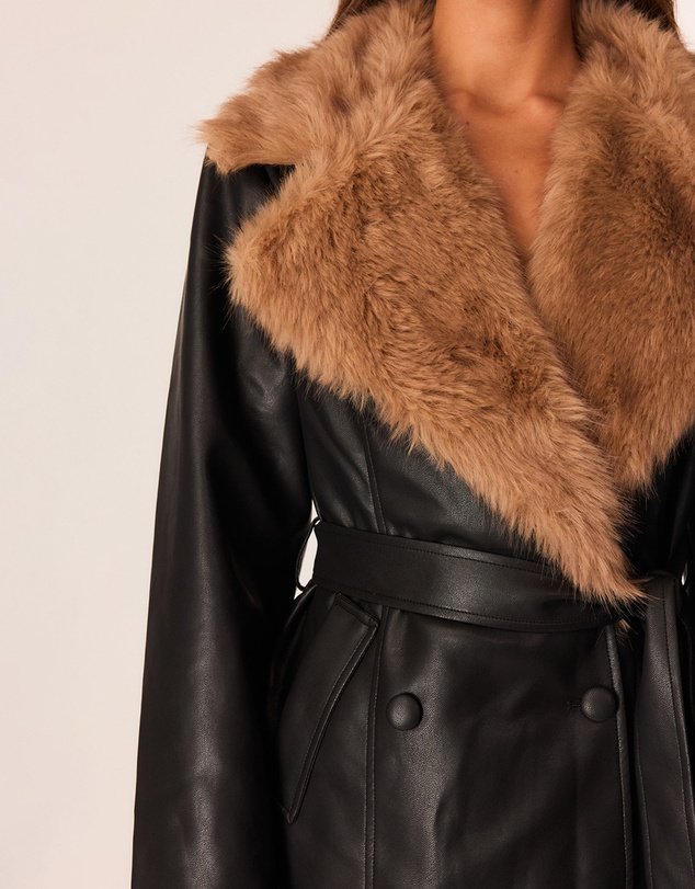 SNDYS - Cedric Faux Fur Leather Jacket