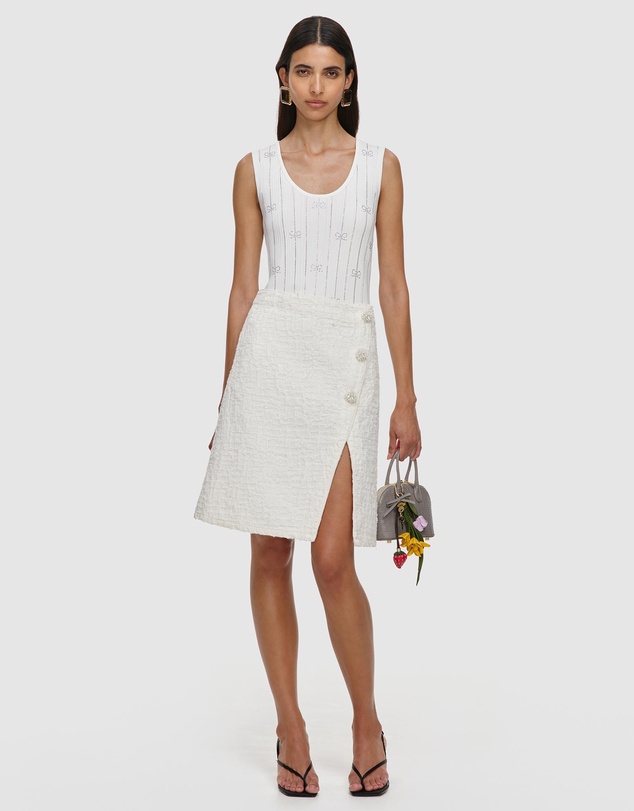 Self Portrait - Rhinestone Striped Knit Top