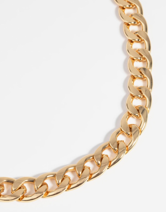 Lovisa - Gold Plated Flat Curb Chain Necklace