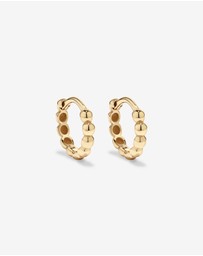 Michael Hill - 10.5mm Small Beaded Huggie Earrings in 10kt Yellow Gold