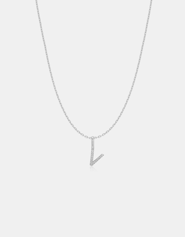 Ania Haie - Ania Haie Silver Letter V Initial Necklace