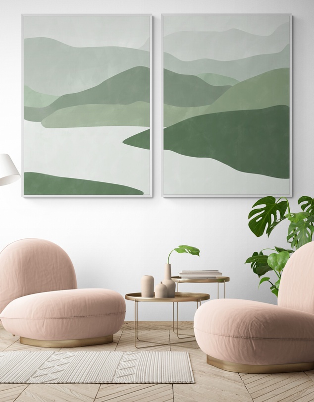 Inka Arthouse - Green Abstract Set by Elena Ristova