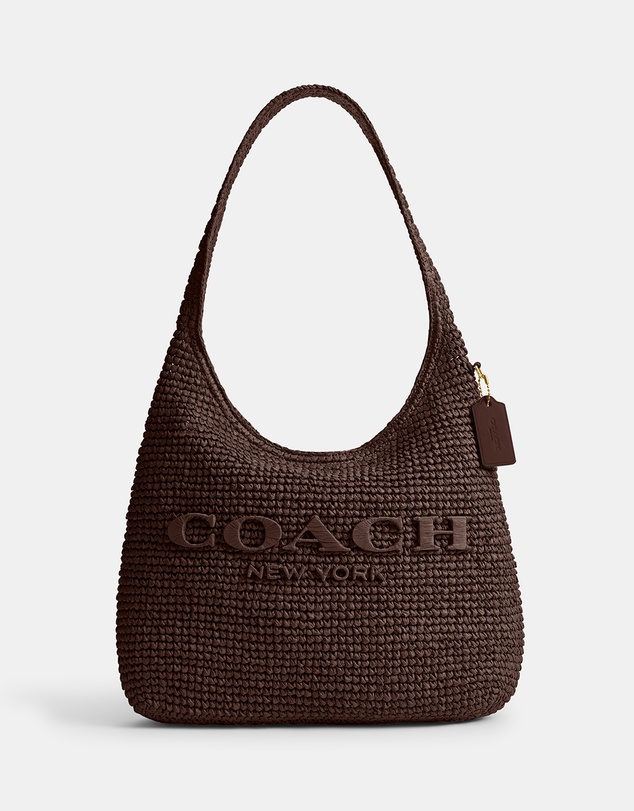 Coach - Refined Weave Straw Brooklyn Shoulder Bag 34