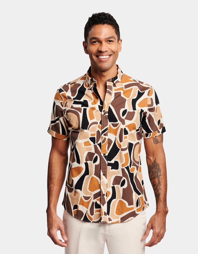 Brooksfield - Abstract Print Casual Shirt