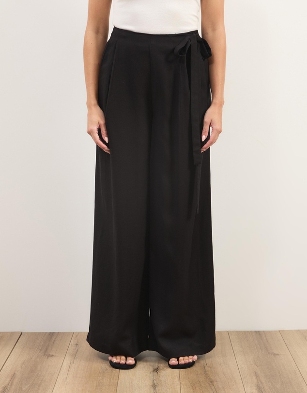 Atmos&Here - Liora Linen Blend Pants With Side Tie