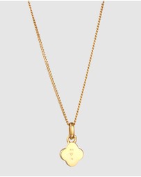 Elli Jewelry - Necklace Cloverleaf Enamel Green 925 Sterling Silver Gold Plated