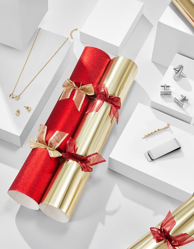 Mestige - Sustainable Christmas Crackers – Gifts Embellished with crystals by Swarovski® - Red & Gold