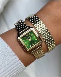 Cluse - Gracieuse Mini Watch Double Steel, Forest Green, Gold Colour
