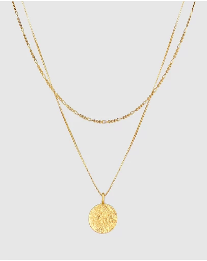 Kuzzoi - ICONIC EXCLUSIVE - Circle Pendant Necklace in Gold-Plated 925 Sterling Silver