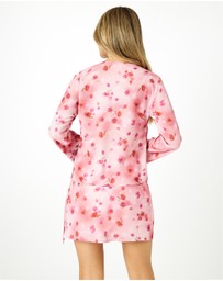 Dazie - Cherry Blossom Tie Front Top