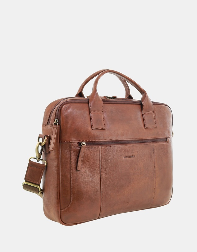 Pierre Cardin - Pierre Cardin Rustic Leather Computer Bag