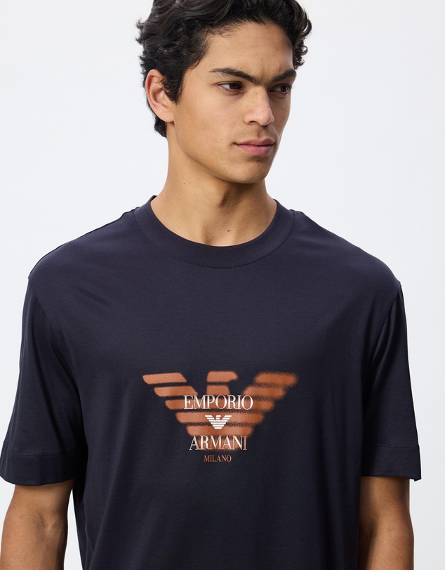 Emporio Armani - Graffiti Eagle Logo Print Jersey T-Shirt