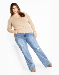 City Chic - Annie V Neck Top