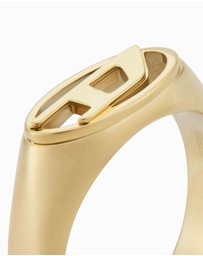 Diesel - Oval D Logo Gold Tone Ring